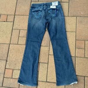 Vintage Y2K true religion bootcut blue chain jeans logo 28